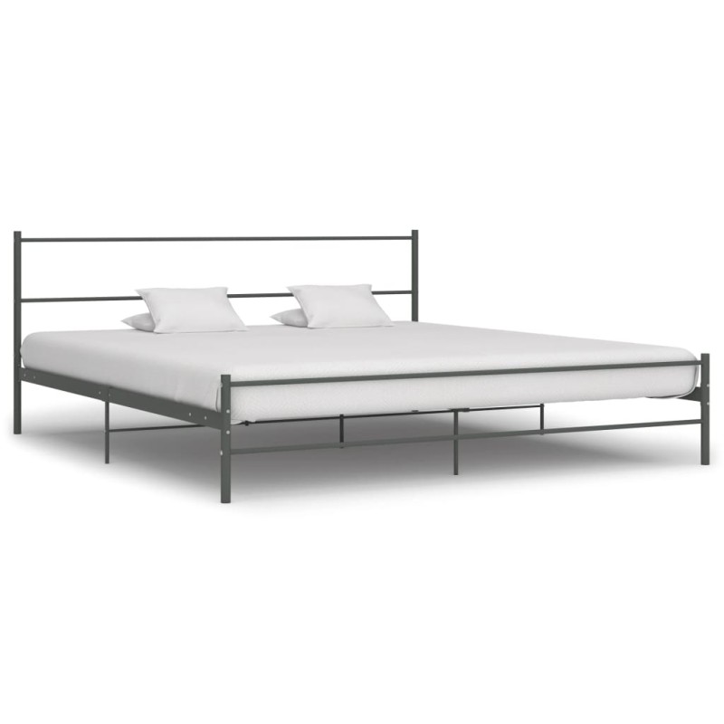 vidaXL Estructura de cama de metal gris 200x200 cm