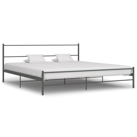 vidaXL Estructura de cama de metal gris 200x200 cm