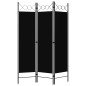 vidaXL Biombo divisor de 3 paneles negro 120x180 cm vidaXL Biombo divisor de 3 paneles negro 120x180 cm
