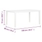 vidaXL Mesa de jardín PP blanco 150x90x72 cm vidaXL Mesa de jardín PP blanco 150x90x72 cm
