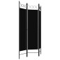 vidaXL Biombo divisor de 3 paneles negro 120x180 cm vidaXL Biombo divisor de 3 paneles negro 120x180 cm