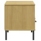 vidaXL Mueble de TV con patas de metal OSLO madera maciza pino marrón