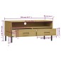 vidaXL Mueble de TV con patas de metal OSLO madera maciza pino marrón
