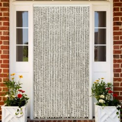 vidaXL Cortina mosquitera de chenilla gris claro y oscuro 100x220 cm
