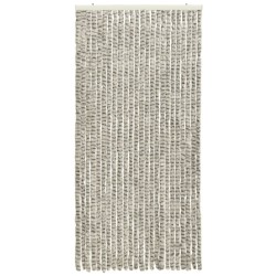 vidaXL Cortina mosquitera de chenilla gris claro y oscuro 100x220 cm