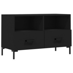 vidaXL Mueble para TV madera contrachapada negro 80x36x50 cm
