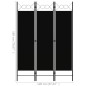 vidaXL Biombo divisor de 3 paneles negro 120x180 cm vidaXL Biombo divisor de 3 paneles negro 120x180 cm