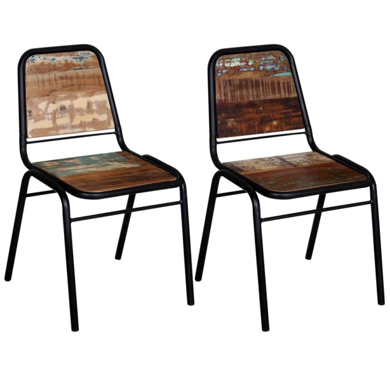 vidaXL Sillas de comedor 2 unidades madera maciza reciclada vidaXL Sillas de comedor 2 unidades madera maciza reciclada