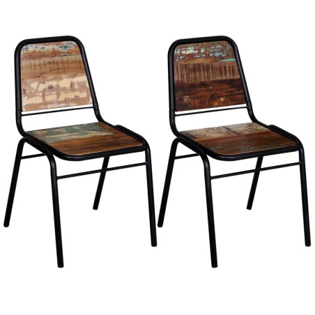 vidaXL Sillas de comedor 2 unidades madera maciza reciclada 