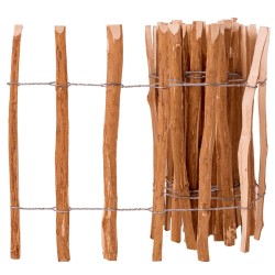 vidaXL Valla de estacas madera de avellano 60x500 cm