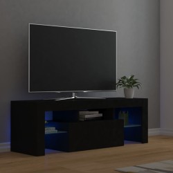 vidaXL Mueble de TV con luces LED negro 120x35x40 cm