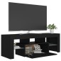 vidaXL Mueble de TV con luces LED negro 120x35x40 cm
