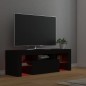 vidaXL Mueble de TV con luces LED negro 120x35x40 cm