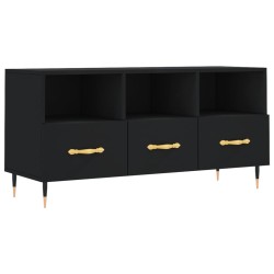 vidaXL Mueble de TV madera de ingeniería negro 102x36x50 cm