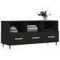 vidaXL Mueble de TV madera de ingeniería negro 102x36x50 cm vidaXL Mueble de TV madera de ingeniería negro 102x36x50 cm