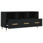 vidaXL Mueble de TV madera de ingeniería negro 102x36x50 cm vidaXL Mueble de TV madera de ingeniería negro 102x36x50 cm