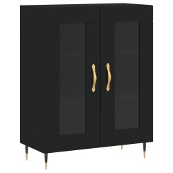vidaXL Aparador de madera de ingeniería negro 69,5x34x90 cm