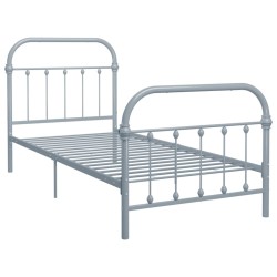 vidaXL Estructura de cama de metal gris 90x200 cm