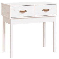 vidaXL Mesa consola de madera maciza de pino blanco 76,5x40x75 cm