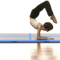 vidaXL Esterilla inflable de gimnasia con bomba 300x100x10 cm PVC azul  