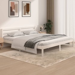 vidaXL Estructura de cama madera maciza de pino blanco 180x200 cm