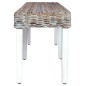 vidaXL Banco de ratán kubu y madera maciza de mango blanco 160 cm vidaXL Banco de ratán kubu y madera maciza de mango blanco 160 cm