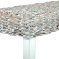 vidaXL Banco de ratán kubu y madera maciza de mango blanco 160 cm vidaXL Banco de ratán kubu y madera maciza de mango blanco 160 cm
