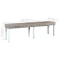 vidaXL Banco de ratán kubu y madera maciza de mango blanco 160 cm vidaXL Banco de ratán kubu y madera maciza de mango blanco 160 cm