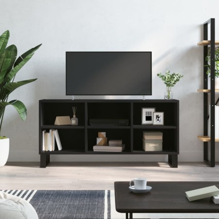 vidaXL Mueble de TV madera de ingeniería negro 103,5x30x50 cm
