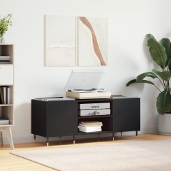 vidaXL Mueble para discos madera contrachapada negro 121x38x48 cm
