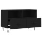 vidaXL Mueble para TV madera contrachapada negro 80x36x50 cm
