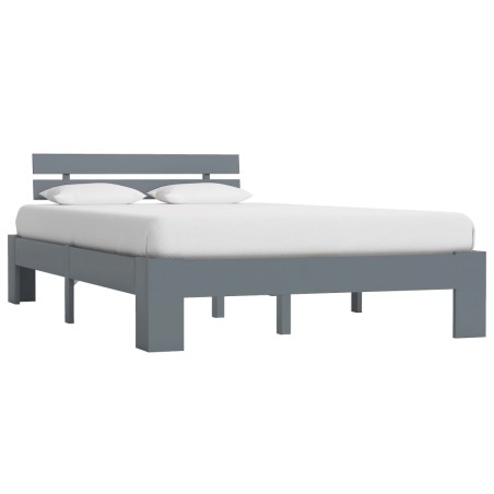 vidaXL Estructura de cama de madera maciza de pino gris 120x200 cm