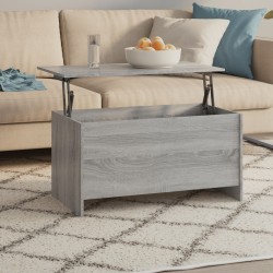 vidaXL Mesa de centro madera contrachapada gris Sonoma 102x55,5x52,5cm