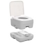 vidaXL Inodoro de camping portátil HDPE gris y blanco 10+10 L vidaXL Inodoro de camping portátil HDPE gris y blanco 10+10 L
