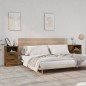vidaXL Mesitas de noche 2 uds madera contrachapada color roble ahumado vidaXL Mesitas de noche 2 uds madera contrachapada color roble ahumado