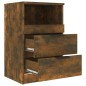vidaXL Mesitas de noche 2 uds madera contrachapada color roble ahumado vidaXL Mesitas de noche 2 uds madera contrachapada color roble ahumado