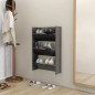 vidaXL Zapatero de pared madera contrachapada gris brillo 60x18x90 cm vidaXL Zapatero de pared madera contrachapada gris brillo 60x18x90 cm