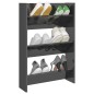vidaXL Zapatero de pared madera contrachapada gris brillo 60x18x90 cm vidaXL Zapatero de pared madera contrachapada gris brillo 60x18x90 cm