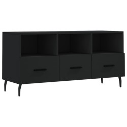 vidaXL Mueble de TV madera de ingeniería negro 102x36x50 cm