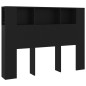 vidaXL Mueble cabecero negro 140x18,5x104,5 cm