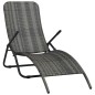 vidaXL Tumbona plegable de ratán sintético gris vidaXL Tumbona plegable de ratán sintético gris