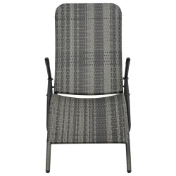 vidaXL Tumbona plegable de ratán sintético gris