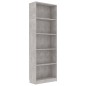 vidaXL Estantería de 5 niveles contrachapada gris hormigón 60x24x175cm vidaXL Estantería de 5 niveles contrachapada gris hormigón 60x24x175cm