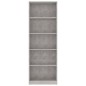 vidaXL Estantería de 5 niveles contrachapada gris hormigón 60x24x175cm vidaXL Estantería de 5 niveles contrachapada gris hormigón 60x24x175cm