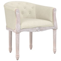 vidaXL Silla de comedor de lino beige