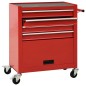 vidaXL Carro para herramientas con 4 cajones acero rojo vidaXL Carro para herramientas con 4 cajones acero rojo