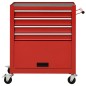 vidaXL Carro para herramientas con 4 cajones acero rojo vidaXL Carro para herramientas con 4 cajones acero rojo