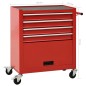 vidaXL Carro para herramientas con 4 cajones acero rojo vidaXL Carro para herramientas con 4 cajones acero rojo