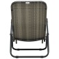 vidaXL Tumbona plegable de ratán sintético gris vidaXL Tumbona plegable de ratán sintético gris
