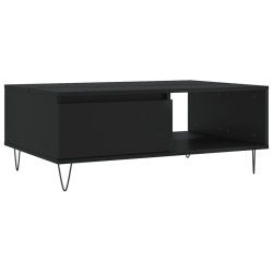 vidaXL Mesa de centro madera de ingeniería negro 90x60x35 cm